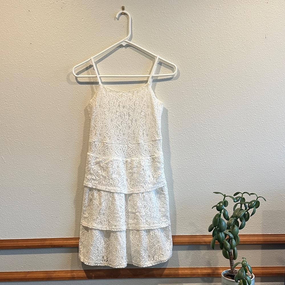 White Lace Tiered Dress